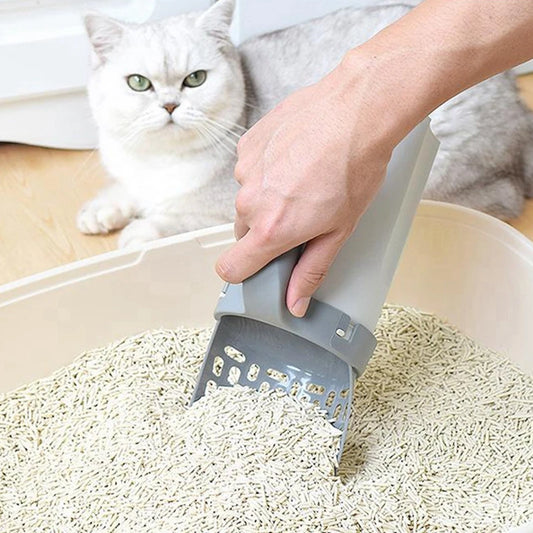 Cat Litter Sifter Scooper Shovel with Built-in Bag Holder / Waste Container