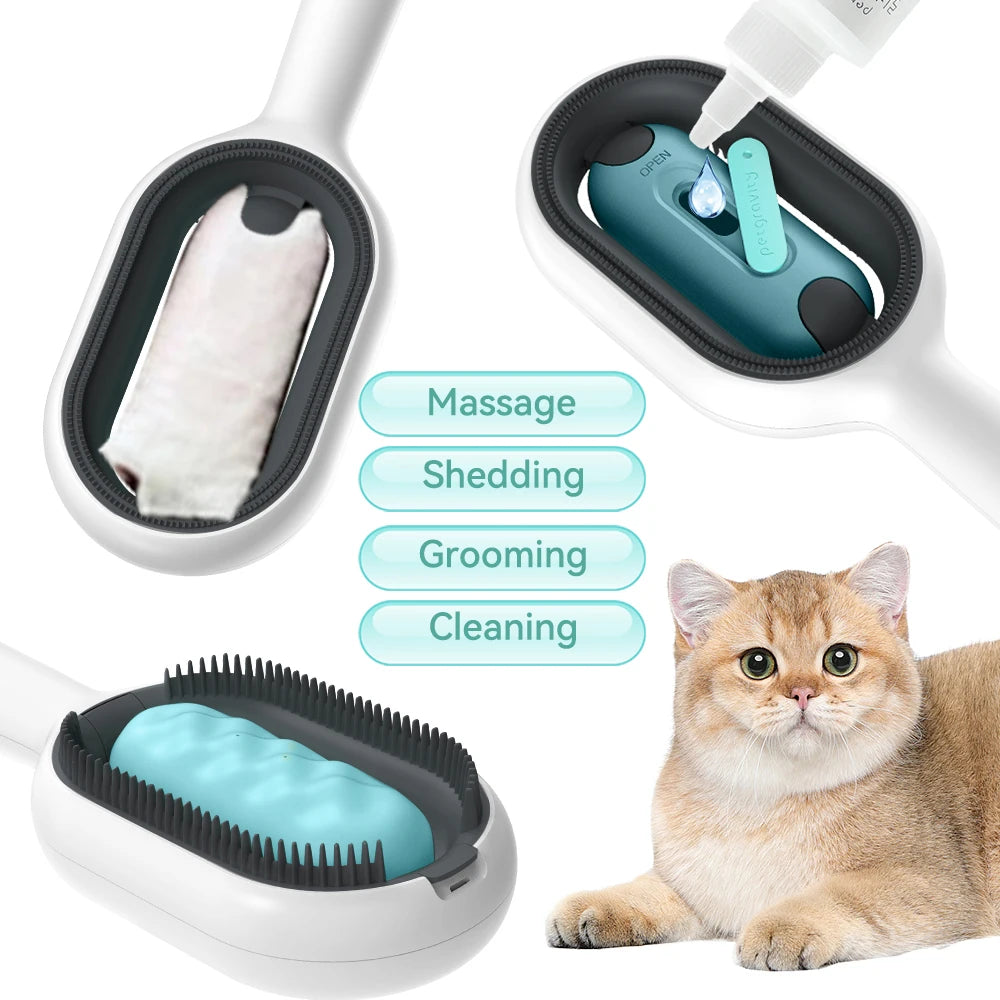 Double Sided  Grooming and Hair Removal Comb with Water Tank for Cats